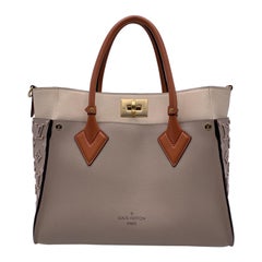 Louis Vuitton Beige Leather On My Side Tote Bag with Strap