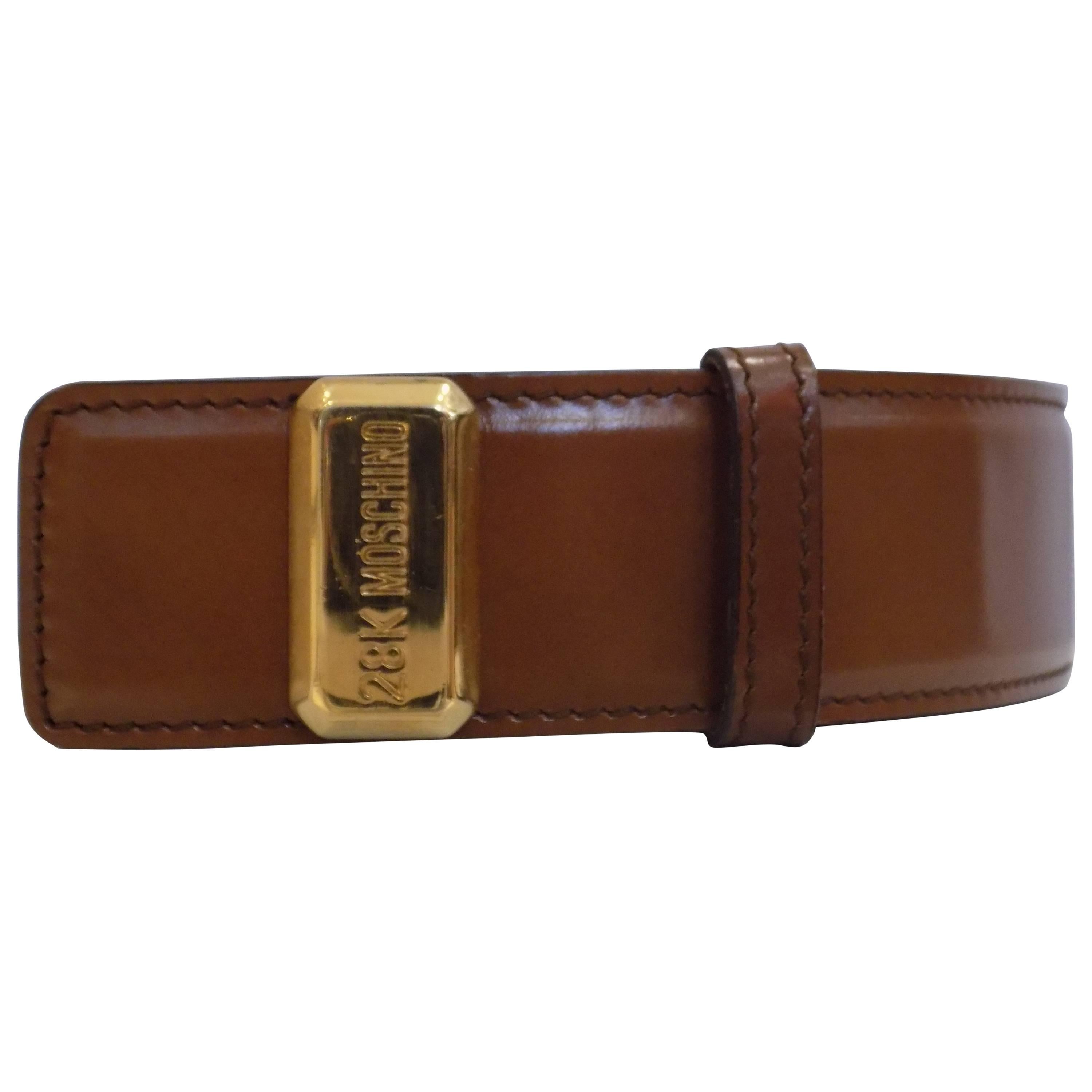 1990s Moschino "28k" Brown Belt