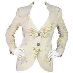 Dolce & Gabbana Beige Floral Blazer Jacket sz 42