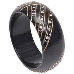 French Resin and Rhinestone Bangle Bracelet 1