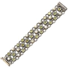 Sterling Silver, Citrine and Pearl Bracelet 10