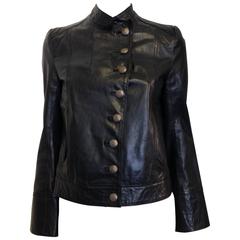 Ann Demeulemeester Black Leather Jacket