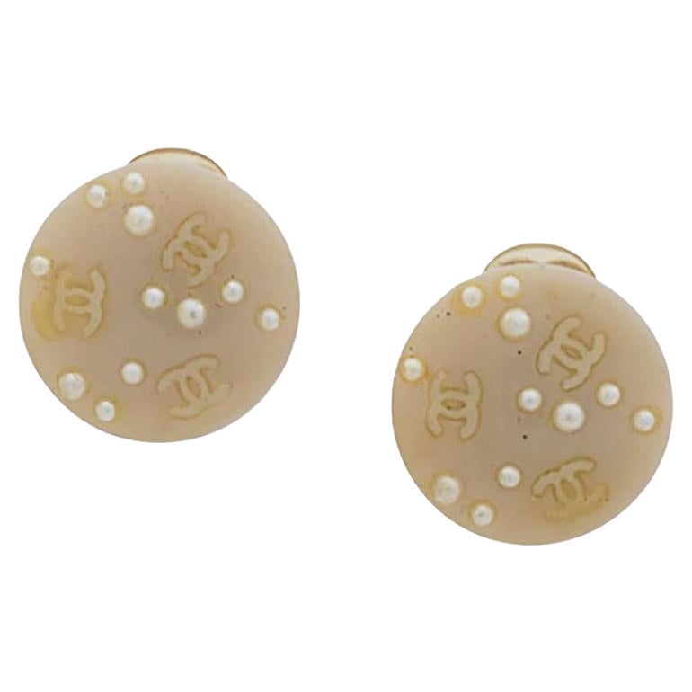 2003 Chanel Logo Clip On Earrings