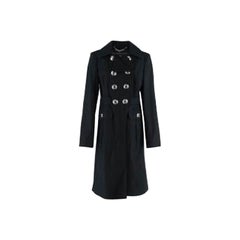 Burberry Schwarzer doppelreihiger Trenchcoat aus Baumwolle - L