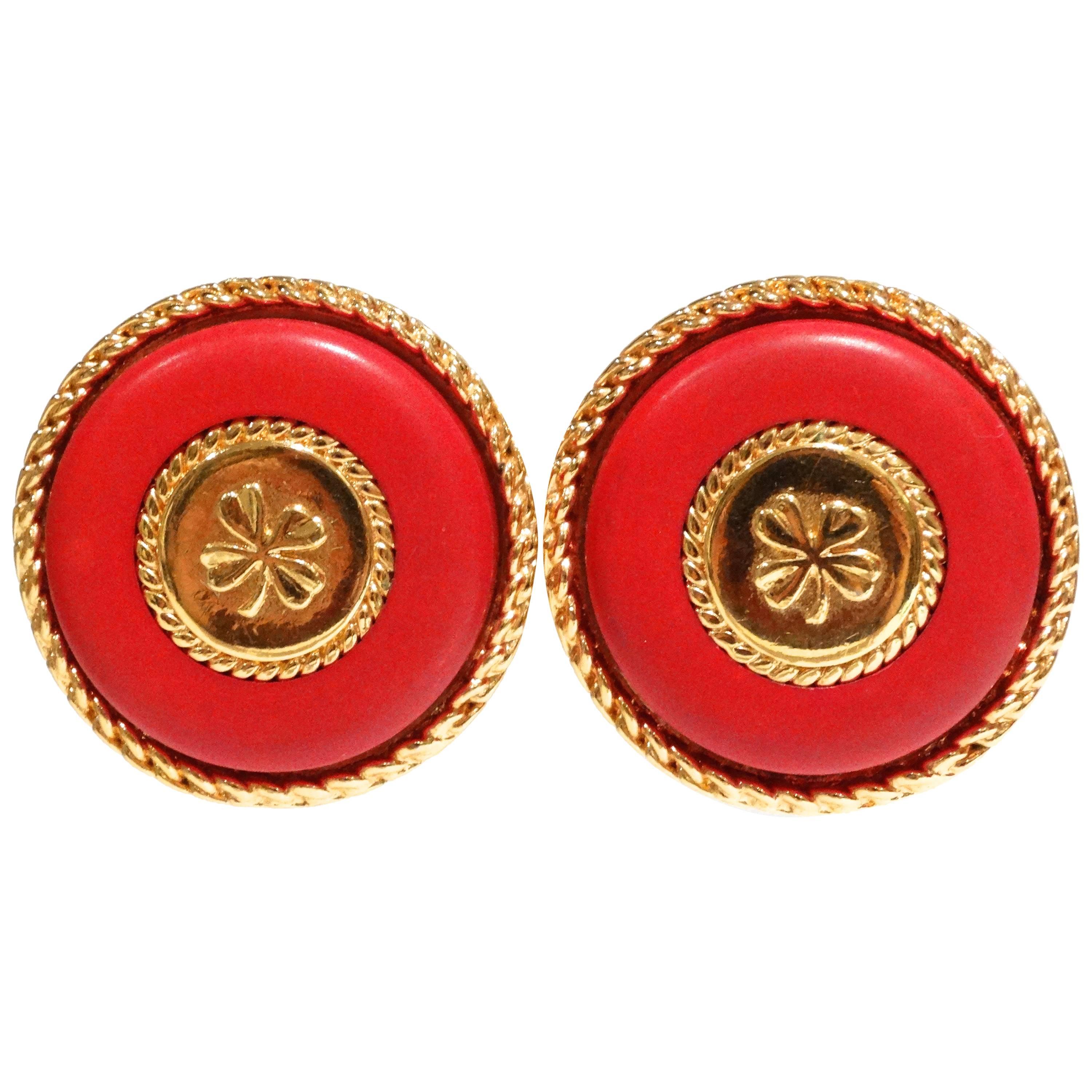 1980s Iconic Chanel Clover Earrings 