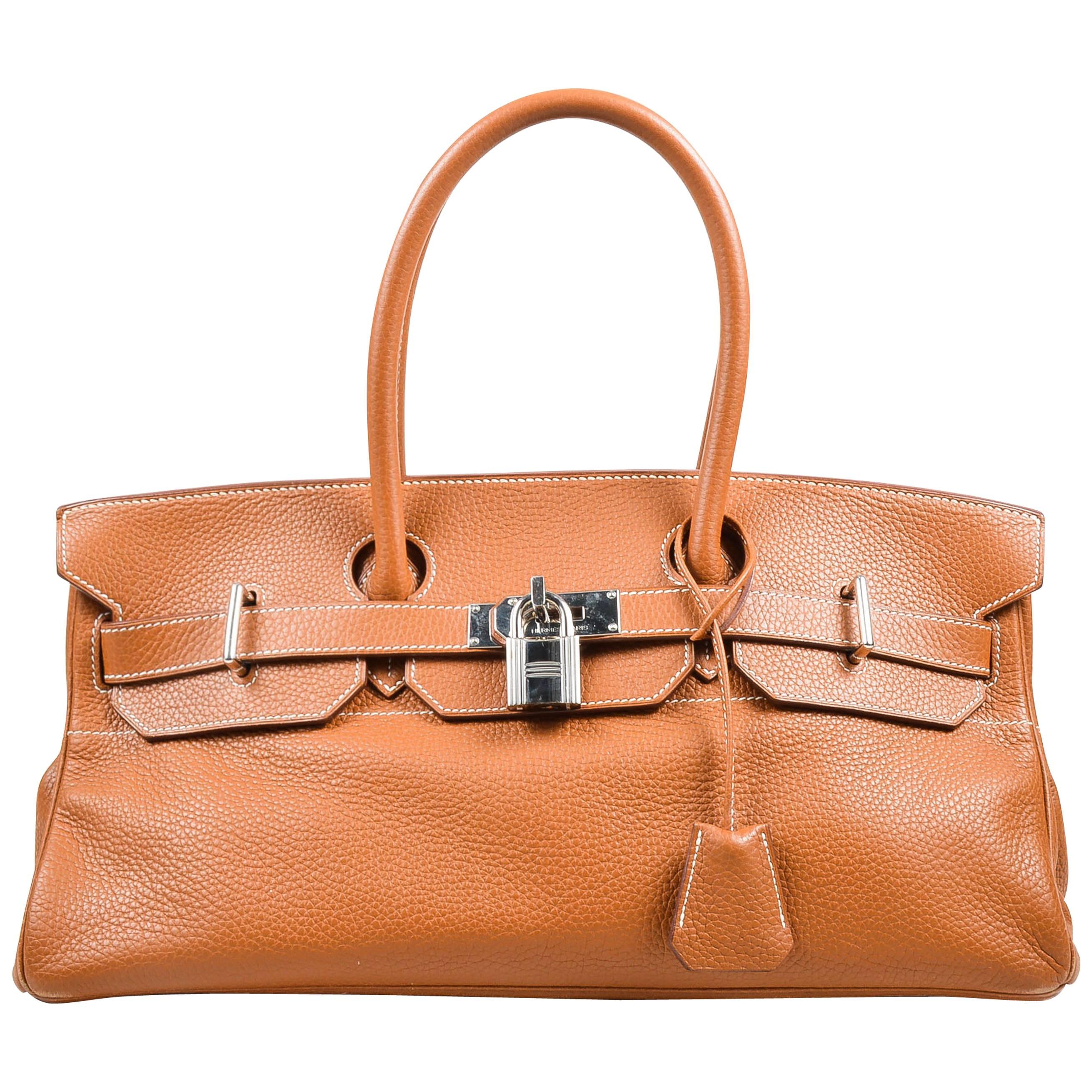 Hermes Caramel Tan Togo Leather 42cm "Shoulder Birkin" Bag For Sale
