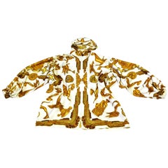 Retro 100% Hermes Trousse Silk jacket ‘Les Parure du Vent’ 