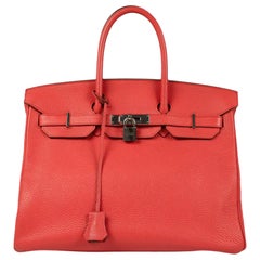 HERMÈS, Birkin 35 in Geranium Togo leather