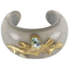Lucite Cuff Bracelet with inclusions by Appartement a Louer French Designer 8