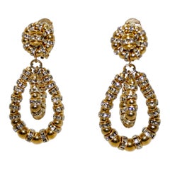 Francoise Montague gold and Crystal Lolita Earrings
