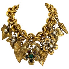 Vintage Gilt Charm Necklace by Isabel Canovas