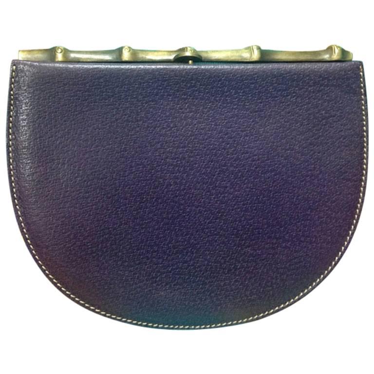 Vintage MOSCHINO purple pigskin oval shape clutch wallet bag by Red Wall 