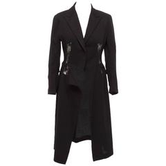 Yohji Yamamoto Y's cotton asymmetrical long blazer, Sz S