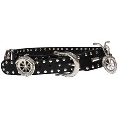 Vintage Gianni Versace Runway Motorcycle Studded Belt, 1980s