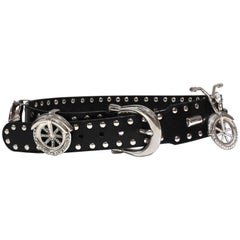 Vintage Gianni Versace Runway Motorcycle Studded Belt, 1980s 