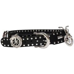 1980s Gianni Versace Iconic Runway MotorCycle Studded Belt 8