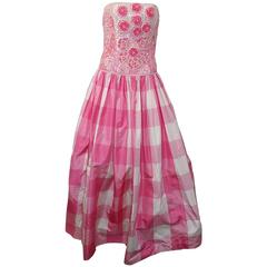 Escada Couture  Cindarella Pink Beaded Ball Gown Sz 8