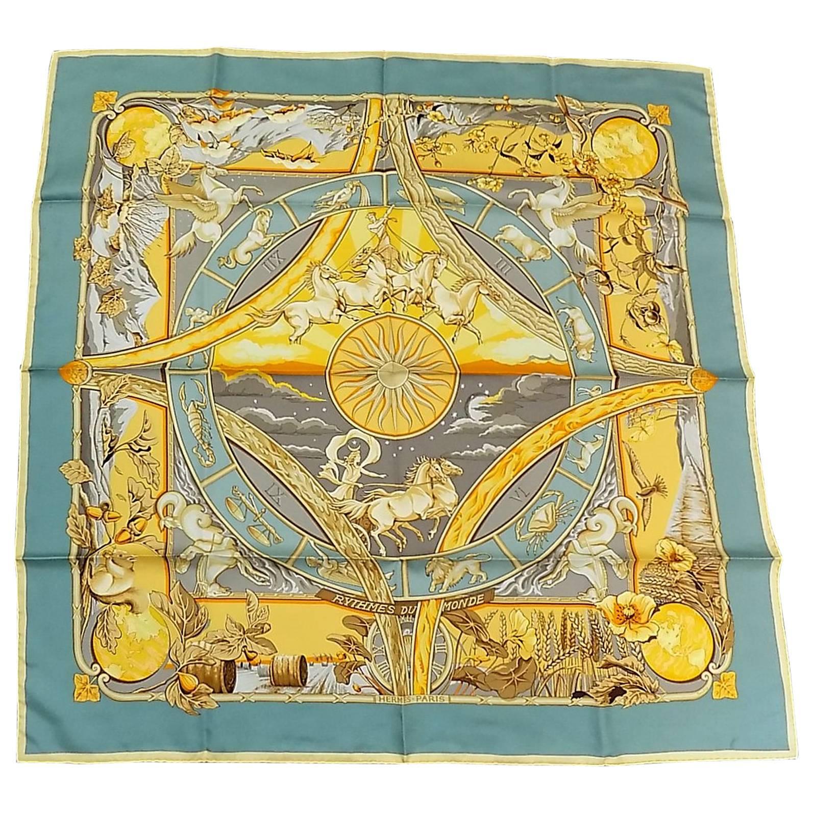 HERMES  Scarf Rythmes du Monde by Laurence Bourthoumieux. 