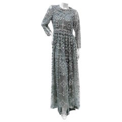Used Valentino Chiffon Mirror Embellished Gown