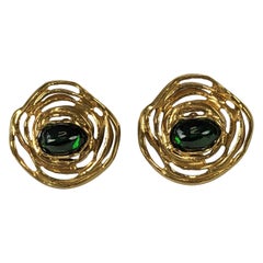 Yves Saint Laurent Gilt Spiral Earrings