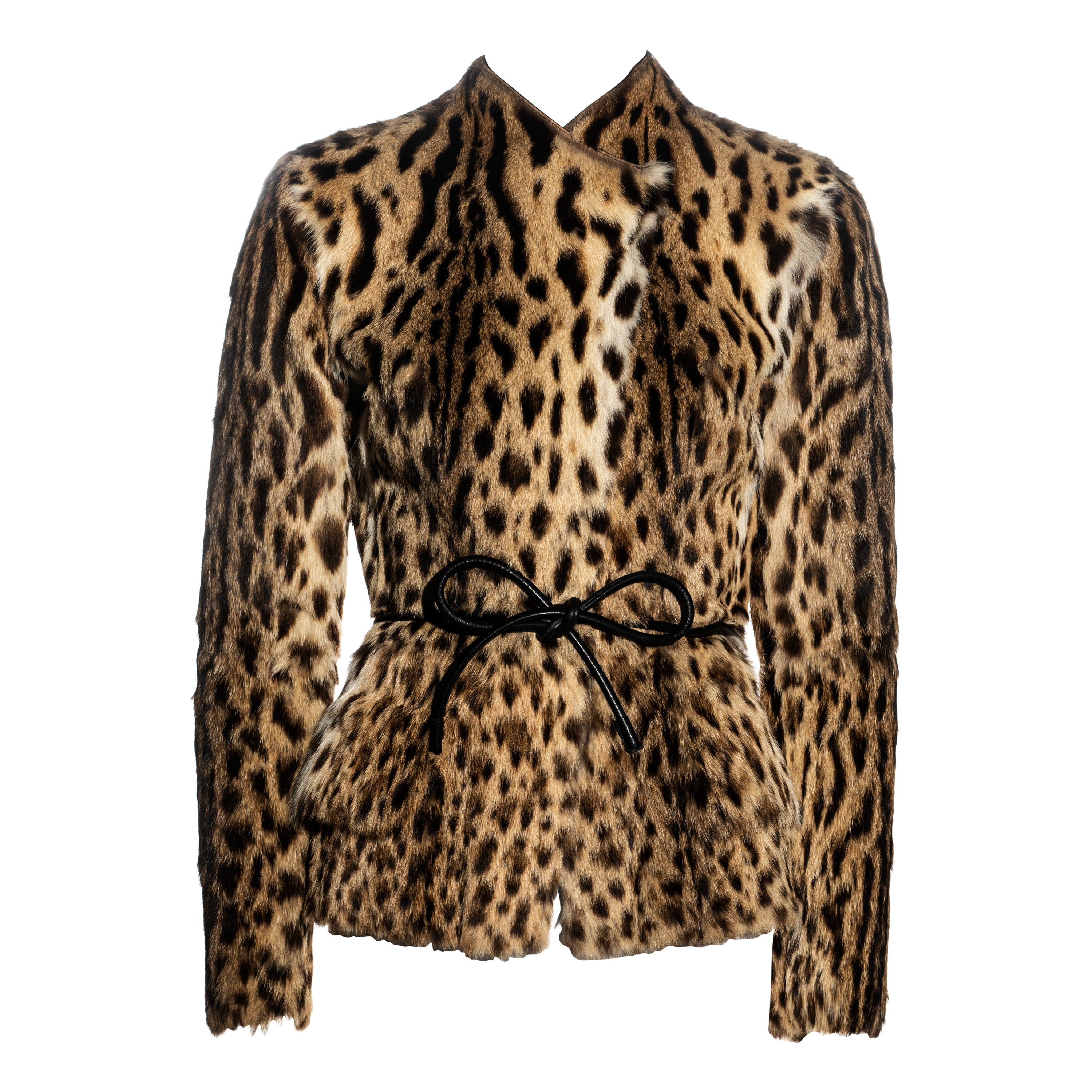 Gucci by Tom Ford leopard print rabbit fur jacket, fw 1999 For Sale