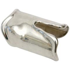 Sterling Silver Wide Exaggerated Bone Cuff /SATURDAY SALE