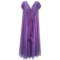 Retro 1960s Claire Sandra by Lucie Ann Beverly Hills Purple Peignoir