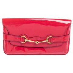 Used Gucci Pink Patent Leather Bright Bit Clutch