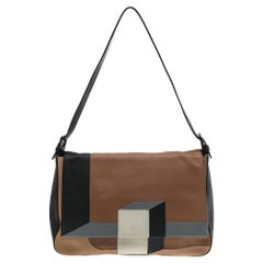 Fendi Multicolor Leather Mania Colorblock Flap Shoulder Bag