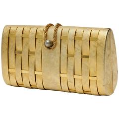 Stunning French Structured Gold Evening Clutch/ SALE 9