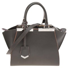 Fendi Dark Khaki Leather Mini 3Jours Tote