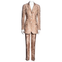 Dolce & Gabbana silk viscose floral brocade pant suit, ss 1997