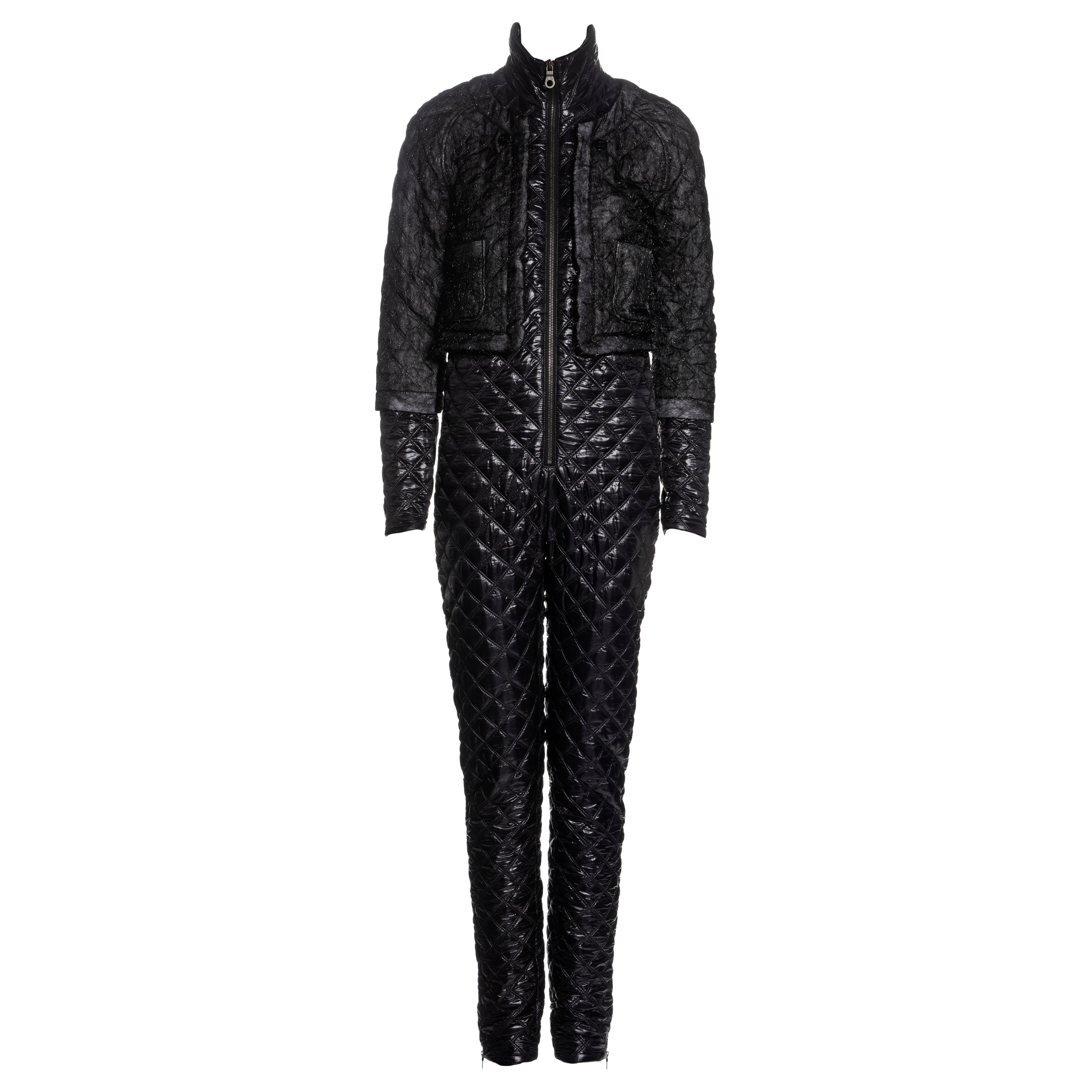 Chanel by Karl Lagerfeld black quilted nylon jumpsuit, fw 2011