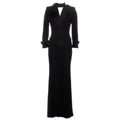 Jean Paul Gaultier black rayon shirt dress with bondage belts, fw 2009