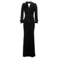 Jean Paul Gaultier Schwarzes Hemdkleid aus Viskose mit bondage-Gürteln, H/W 2009