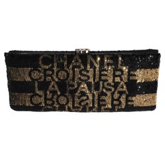 Chanel Black & Gold Sequin La Pausa Clutch