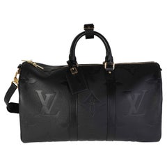 Louis Vuitton Black Monogram Empreinte Giant Keepall Bandoulière 45