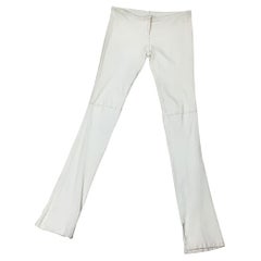 Retro Gianni Versaci 1990 white leather pants 