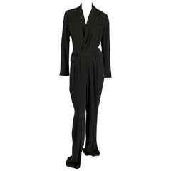 RALPH LAUREN Collection Size 8 Black Viscose Acetate Jumpsuit