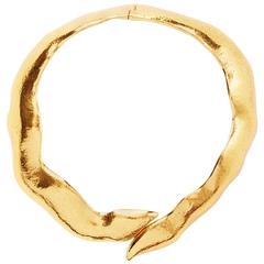 Vintage Yves Saint Laurent Hammered Gold Serpent Necklace