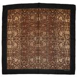 A. Klein - Sciarpa in seta con bordi neri e fiori multipli