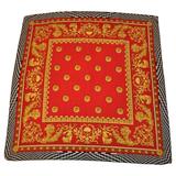 Multi-Color "Ladies" with Checkered Border Silk Scarf