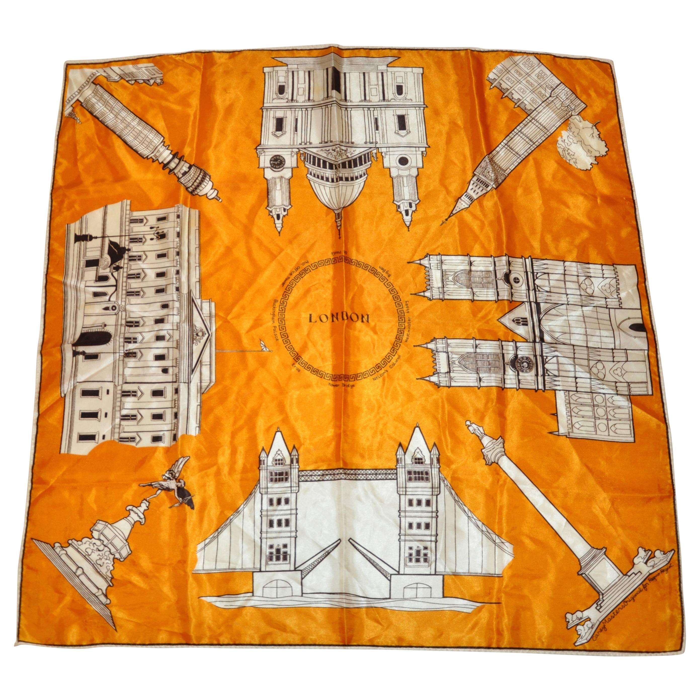 "Scenes of London" Hand-Rolled Scarf For Sale