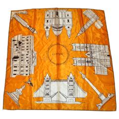 Vintage "Scenes of London" Hand-Rolled Scarf