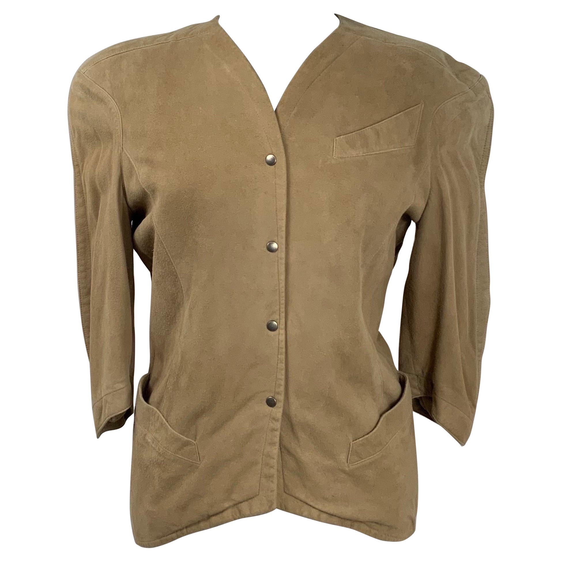 Thierry Mugler vintage suede jacket For Sale
