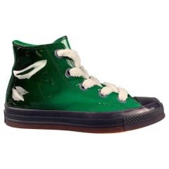 CONVERSE X J.W ANDERSON Size 10.5 Green & Navy Color Block High Top Sneakers