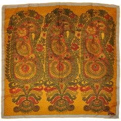 Pañuelo de seda multifloral Vera "Colección de piezas doradas