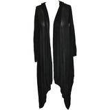 Herve Leger Black Jersey Asymmetric Draped Open Cardigan