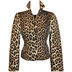 Moschino Leopard Print Fully Lined Jacket