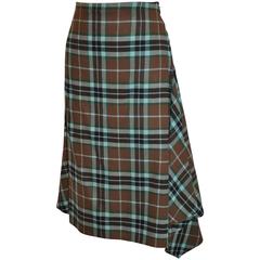 Retro Givenchy Multi-Color Plaid Deconstructed Skirt